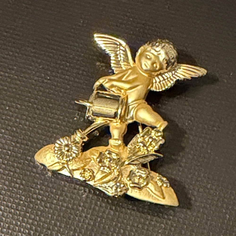 Gold Angel Brooch